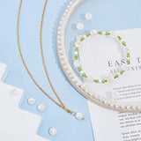 52pcs Alphabet A-Z Shell Beads, Flat Round Freshwater Beads for Boho Jewelry Making