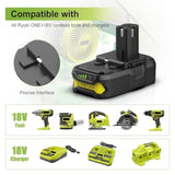 2Packs 3.5Ah Battery Replacement For Ryobi 18V Battery, P102 Lithium For Ryobi 18V Cordless Tools P108 P107 P105 P104 P103