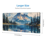Gaming Mouse Pad, Large Non-Slip Rubber Base Mousepad, Keyboard Mouse Mat, Desk Pad With Stitched Edges, 31.5X11.8Inch,Mountain River