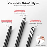 3 In 1 Stylus Pens For Touch Screens, High Sensitivity & Precision Capacitive Stylus For Apple Ipad Iphone Tablets Samsung Galaxy All Universal Touchscreen Devices (2 Pack-Black/Rose Gold)