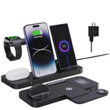 6-In-1 Fast Wireless Charging Station For Iphone 16/15/14/13, Apple Watch Ultra/9/8, Airpods Pro,18W Qi-Certified (With Qc3.0 Adapter)