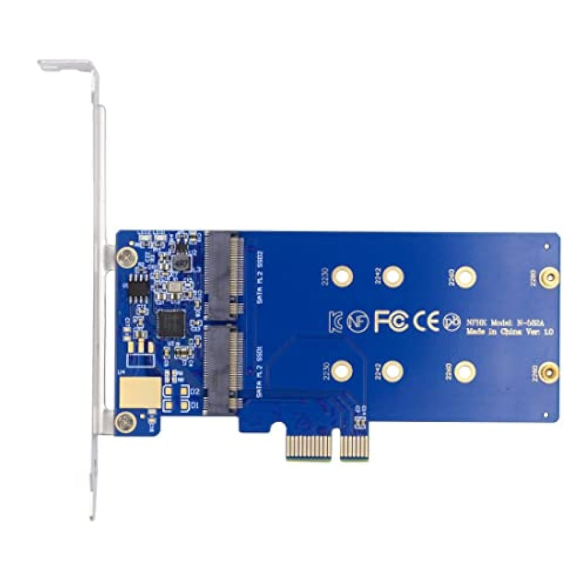 Sata Ssd To Pci-E X1 Adapter,Dual Sata Ngff Key B+M Ssd To Pci-E X1 Motherboar
