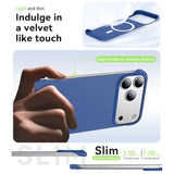 Magnetic Slim Case Fit For Iphone 17 Pro Max Phone Case 6.9"(2025) Ultra-Thin Lightweight Durable Frameless Matte Hard For Magsafe Cover Case With Pull Ring Shockproof Non Slip Rope-Blue