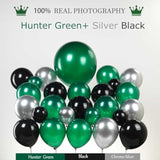 Dark Green And Black Silver Balloon Garland Arch Kit 160+Pcs For Wedding Birthday Baby Shower Graduation Party Decorations