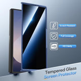Samsung Z Fold 6 Case with Privacy Screen Protector, Blue - Premium Protection and Style