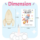 Thank You For Coming Gifts For Kids - Space Party Favors - 24 Pcs Space Cards With Art Supplies - Astronaut Wood Painting Craft Kits - Kids Birthday Boys Girls Gifts Bulk