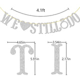 We Still Do Banner For Wedding Anniversary Party Decorations Sign Photo Prop (Silver Glitter)
