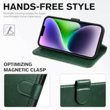 Midnight Green TUCCH Wallet Case for iPhone 14 (6.1") 2022 Flip Stand
