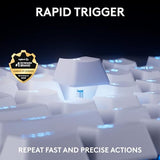 Pro X Tkl Rapid (Tenkeyless) Wired Gaming Keyboard: Magnetic Analog Switches With Rapid Trigger, Lightsync Rgb, Detachable Usb-C Cable, Volume Roller & Media Buttons - White