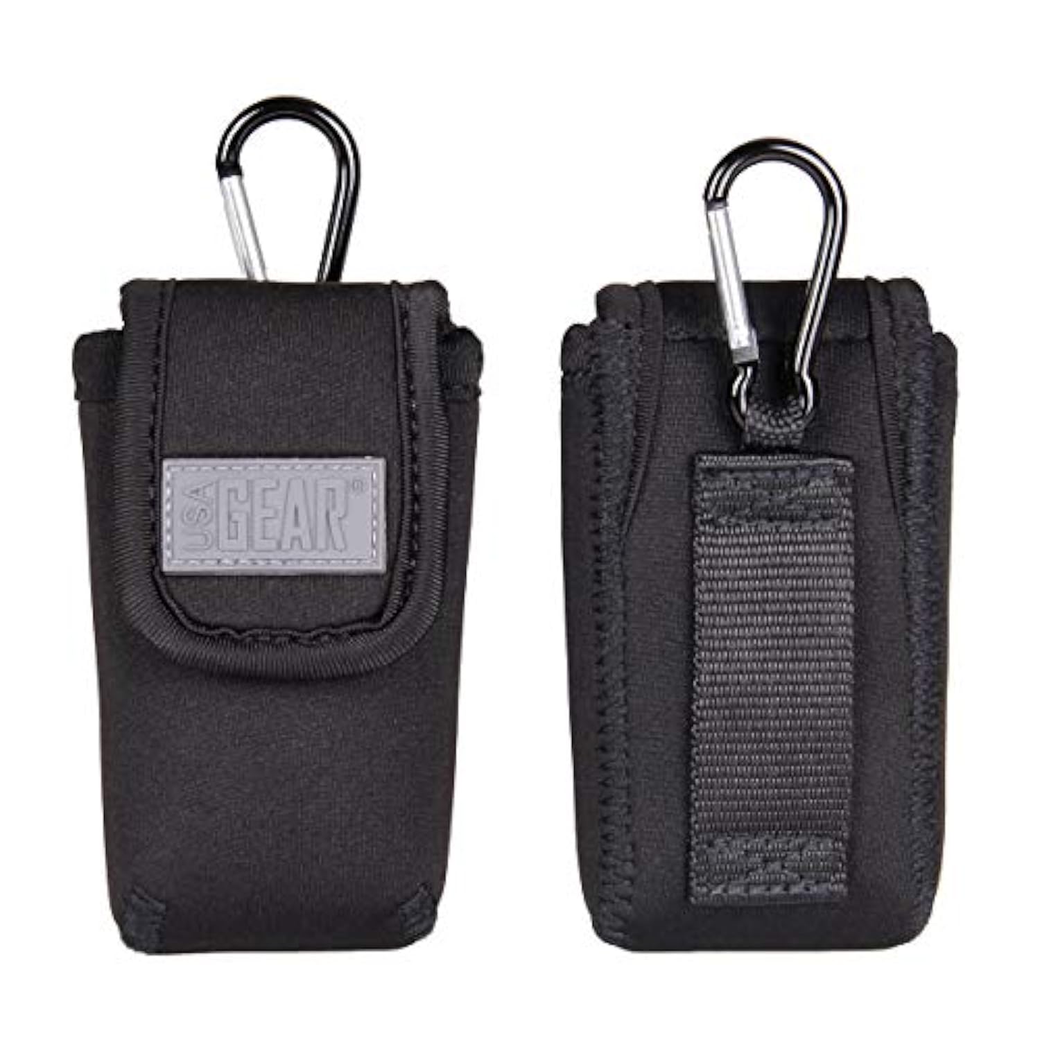 USA Gear Flip Phone Belt Case Compatible with Jitterbug 2, Alcatel GO, Nokia 2780, Tracfone TCL 2, Artfone G3 and more - Neoprene Flip Phone Pouch, Belt Loop, Carabiner Clip, Easy Access Hook and Loop