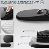 Ergonomic Mouse Pad With Wrist Rest, Mousepad Wrist Support Keyboard Wrist Rest With Comfortable Memory Foam Massage Bulge And Non-Slip Pu Base For Relief Carpal Tunnel Pain