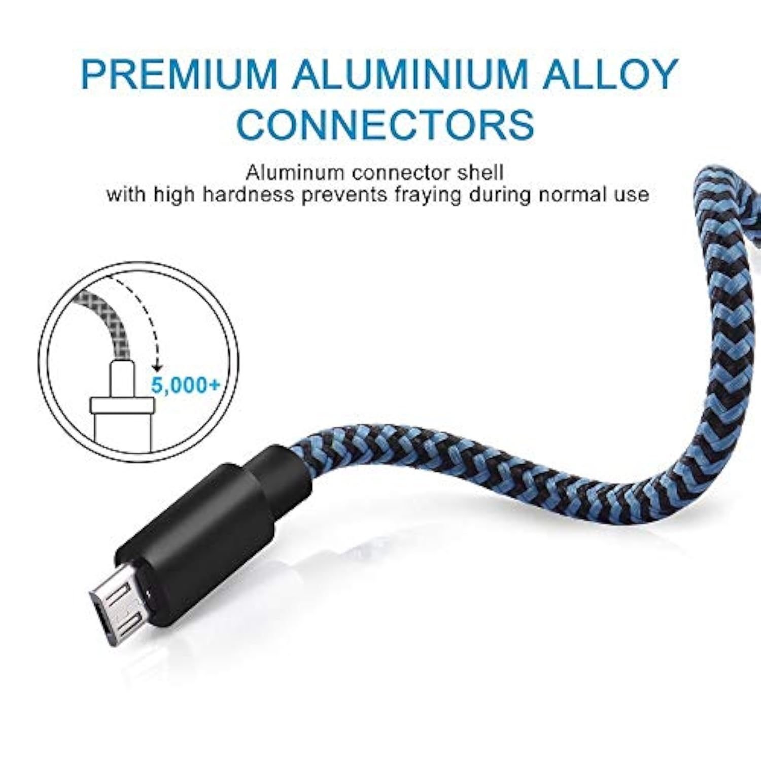 Micro Usb Cable 3Ft, 3Pack 3Ft Nylon Braided High Speed Micro Usb Charging And Sync Cables Android Charger Cord Compatible Samsung Galaxy S7 Edge/S6/S5/S4,Note 5/4/3,Lg,Tablet And More(Blue)