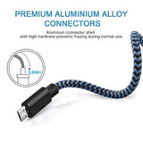 Micro Usb Cable 3Ft, 3Pack 3Ft Nylon Braided High Speed Micro Usb Charging And Sync Cables Android Charger Cord Compatible Samsung Galaxy S7 Edge/S6/S5/S4,Note 5/4/3,Lg,Tablet And More(Blue)