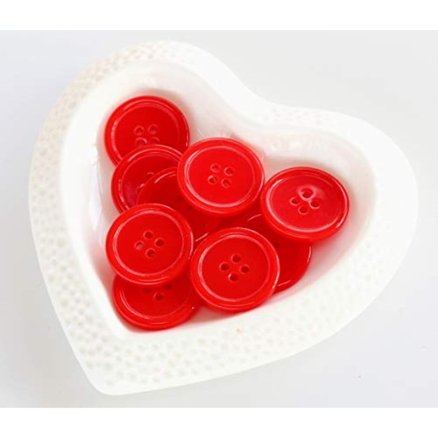 1 Inch (25Mm) Red Color Buttons For Sewing Flatback Button Crafting Di