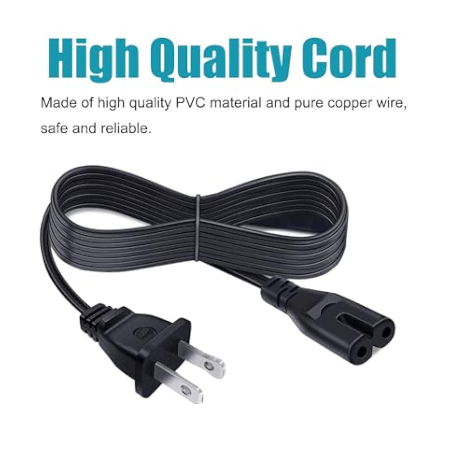 2 Prong Power Cord Replacement For Lg Tv 43Lh570A 49Lh570A 43Lh5700 49Lh5700 55Lh575A 55Uh6030 60Uh6035 49Uj6300 65Uj7700 65Uj6300 55Uj6540 43Uj6300 43Uj6200 Power Cord 8Ft Ac Cable