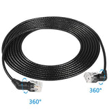 360° Rotation Cat6A Ethernet Cable,Right Angle High Speed 10Gbps 500Mhz Networ