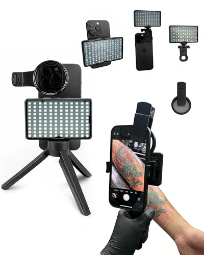 Tattoo Light Kit Tattoo Equipment and Supplies Tattoo Photography Video Lights Anti-3.0 Glare Kit 120 LED Beads?12W? Brighter and Lighter with Clip