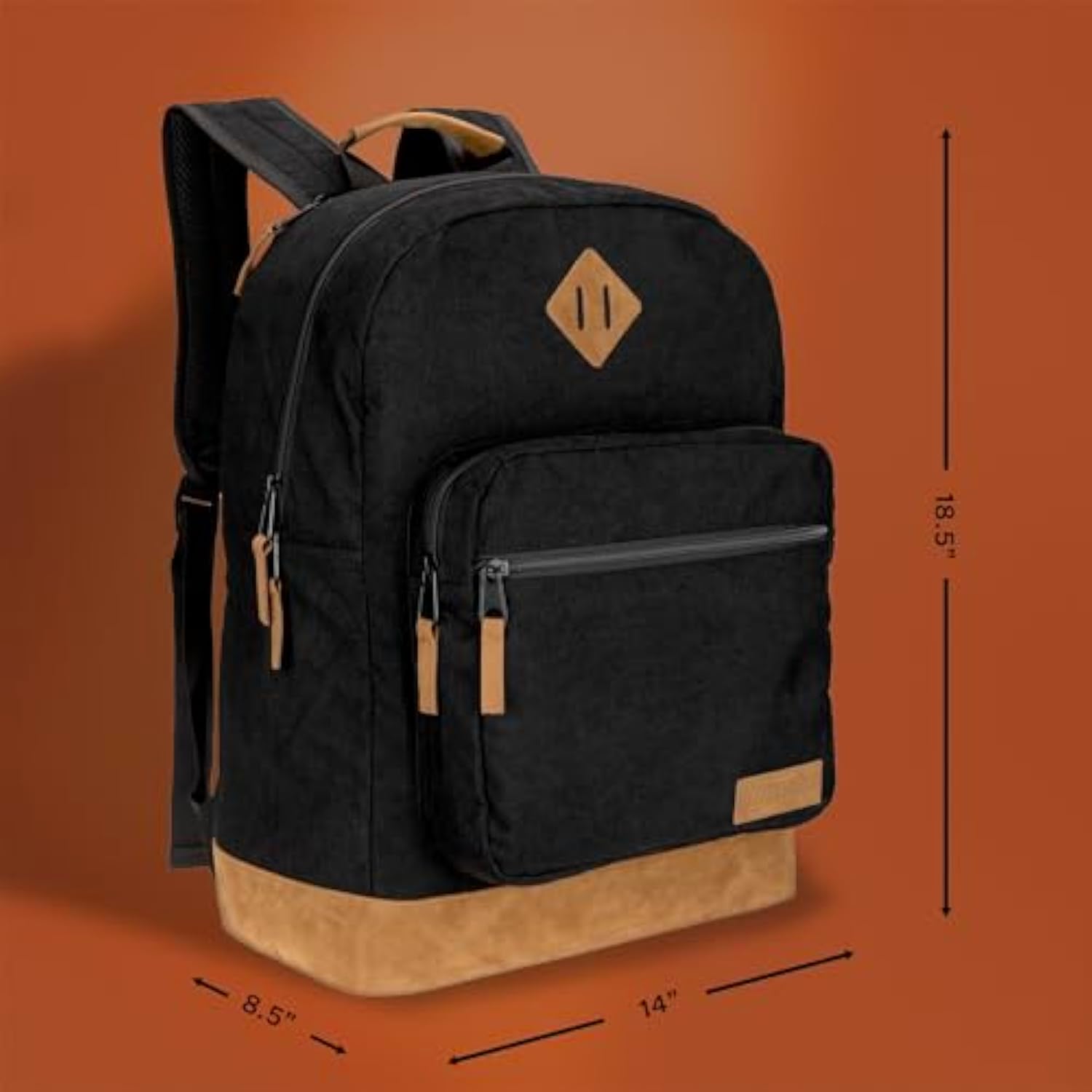 Yellowstone Sturdy Backpack For Travel Classic Logo Water Resistant Casual Daypack For Travel With Padded Laptop Notebook Sleeve (Black Corduroy)