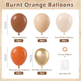 60pcs Fall Balloons 12 Inch Brown Sand White Nude Gold Burnt Orange Party Decorations
