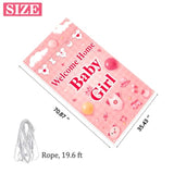 Welcome Home Baby Girl Door Banner, It’S A Girl Welcome Baby Girls Banner, Baby Shower Decorations For Girls, Gender Reveal Baby Shower Door Sign Party Decoration Inside Outside