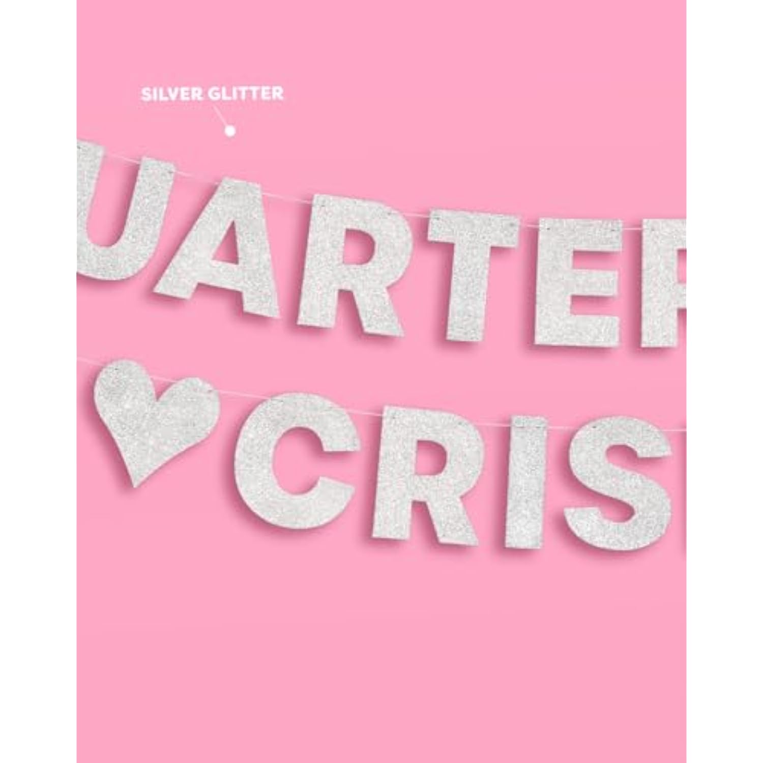 Quarter Life Crisis Banner - Silver Glitter, 4 Ft. | Fun Birthday Part