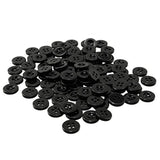 100Pcs Round Black Resin Button 11.5Mm 4 Holes Sewing Buttons For Garm