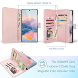 for  Galaxy S26 Ultra Wallet Case for Womwn Grils, PU Leather Flip Cover with Card Holder Kickstand Wrist Strap Shockproof Phone Case for