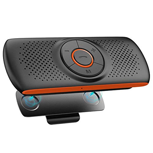 Bluetooth Handsfree Speakerphone for Cell Phone, Wireless Car Kit Music Player Adapter with Back-Clip Portable Bluetooth Speaker for