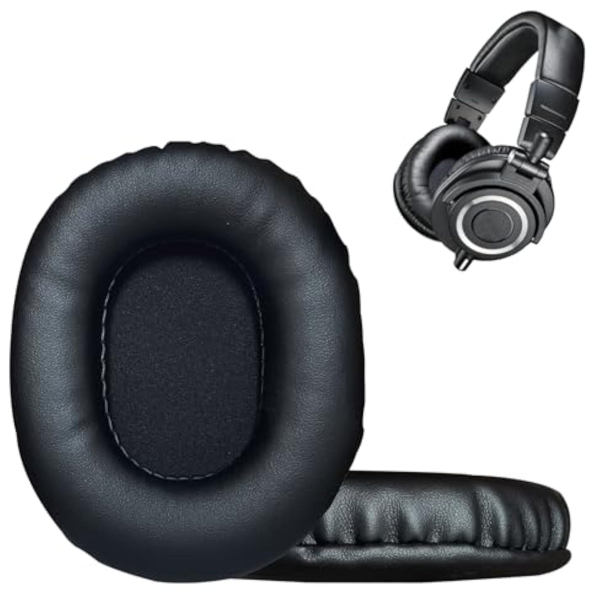 Replacement Ear Pads For Audio Technica Ath M50X M50Xbt M50Rd M40X M30X M20X Msr7 Sx1 Monitor Headphones, Ear Pads,High-Density Noise Isolation Foam - Black