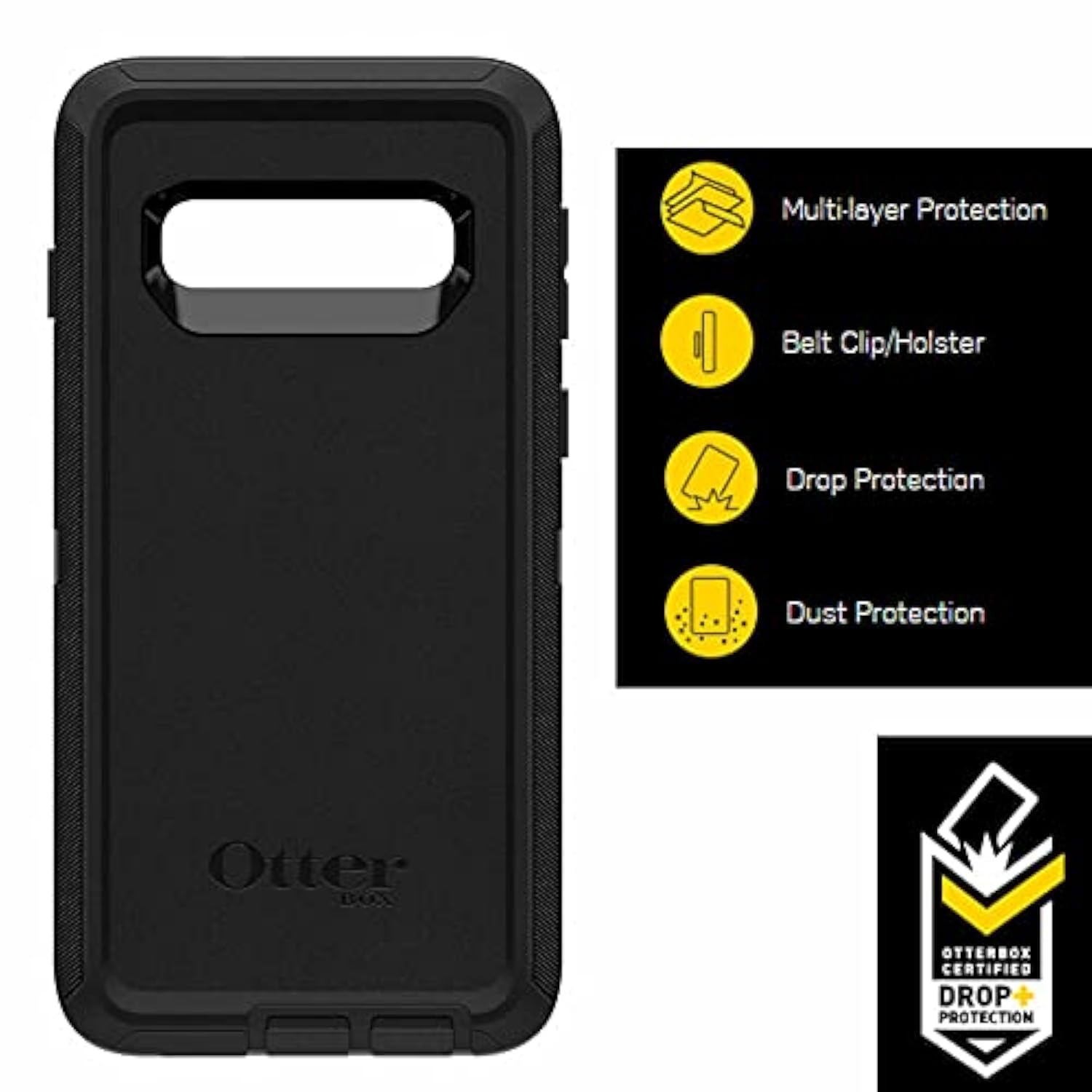 OtterBox Defender Series SCREENLESS Case Case for Galaxy S10 - Black