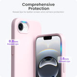 Compatible With 16E Case 6.1"(2025), Liquid Silicone 3 Layers Full Covered Soft Gel Rubber Phone Case,Shockproof Protective Cover With Anti-Scratch Microfiber Lining-Chalk Pink