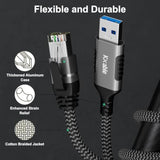 Usb To Ethernet Cable 4 Ft, Usb 3.0 A Male To Rj45 Male Cord, Directly Connect