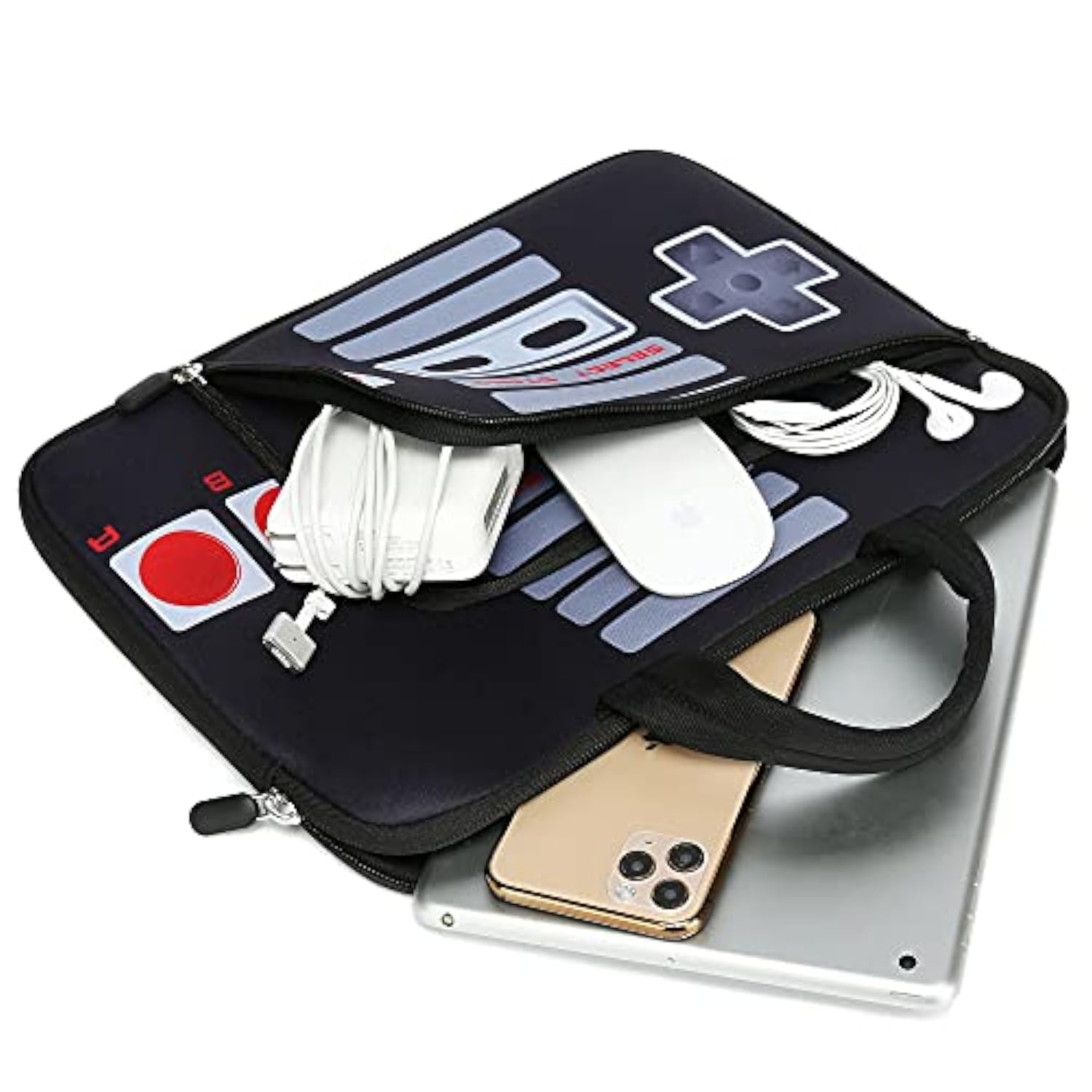 14 15 15.4 15.6 Inch Laptop Handle Bag Computer Protect Case Pouch Holder Notebook Sleeve Neoprene Cover Soft Carrying Case With Extra Pockets For Dell Lenovo Toshiba Hp Chromebook Asus Acer(Games)