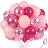 Pink Balloons 60Pcs 12 Inch Pink Confetti Latex Balloon Set for Party