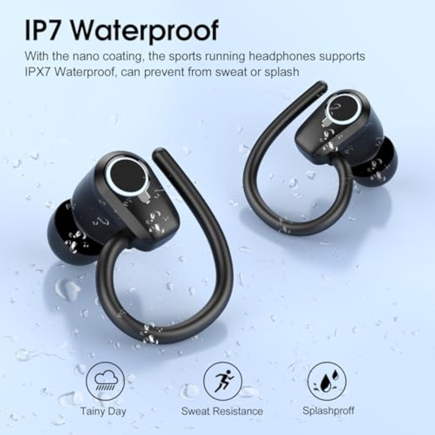 Wireless Earbuds, 2023 Bluetooth Headphones 5.3 Sport, 50H Ear Buds With Earho