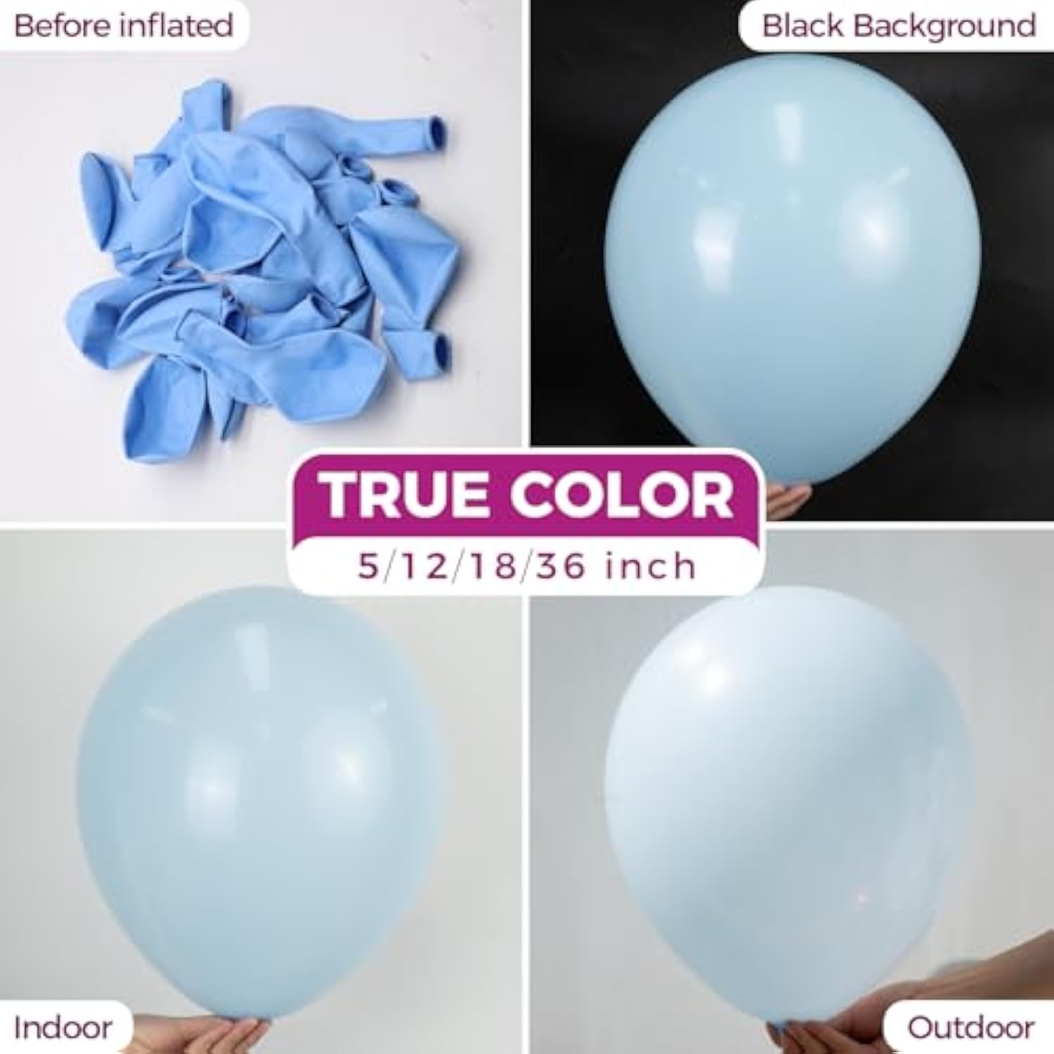 Pastel Blue Balloons: 12" Party Decor, 100pcs with Ribbon