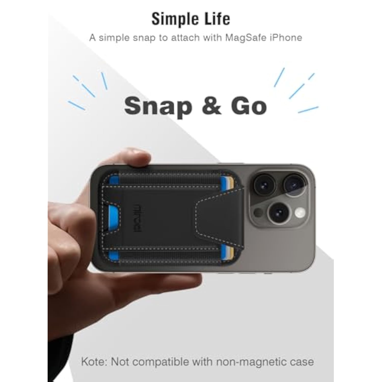 For Magsafe Wallet With Find My Functionality, Stronger Magnetic Phone Wallet For Iphone 15/14/13/12 Series, Trackable Magnetic Card Holder With Privacy Flap, Rfid Blocking, Fit 7 Cards, Black