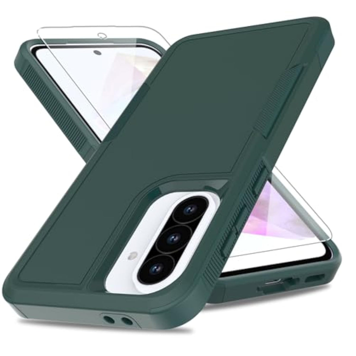 For Galaxy A36 5G Phone Case,[Military Grade Drop Tested] With Screen Protector,Dual Layer Protective Heavy Duty Cell Phone Cover Non-Slip Shockproof Rugged Case For Samsung Galaxy A36 5G (Dark Green)