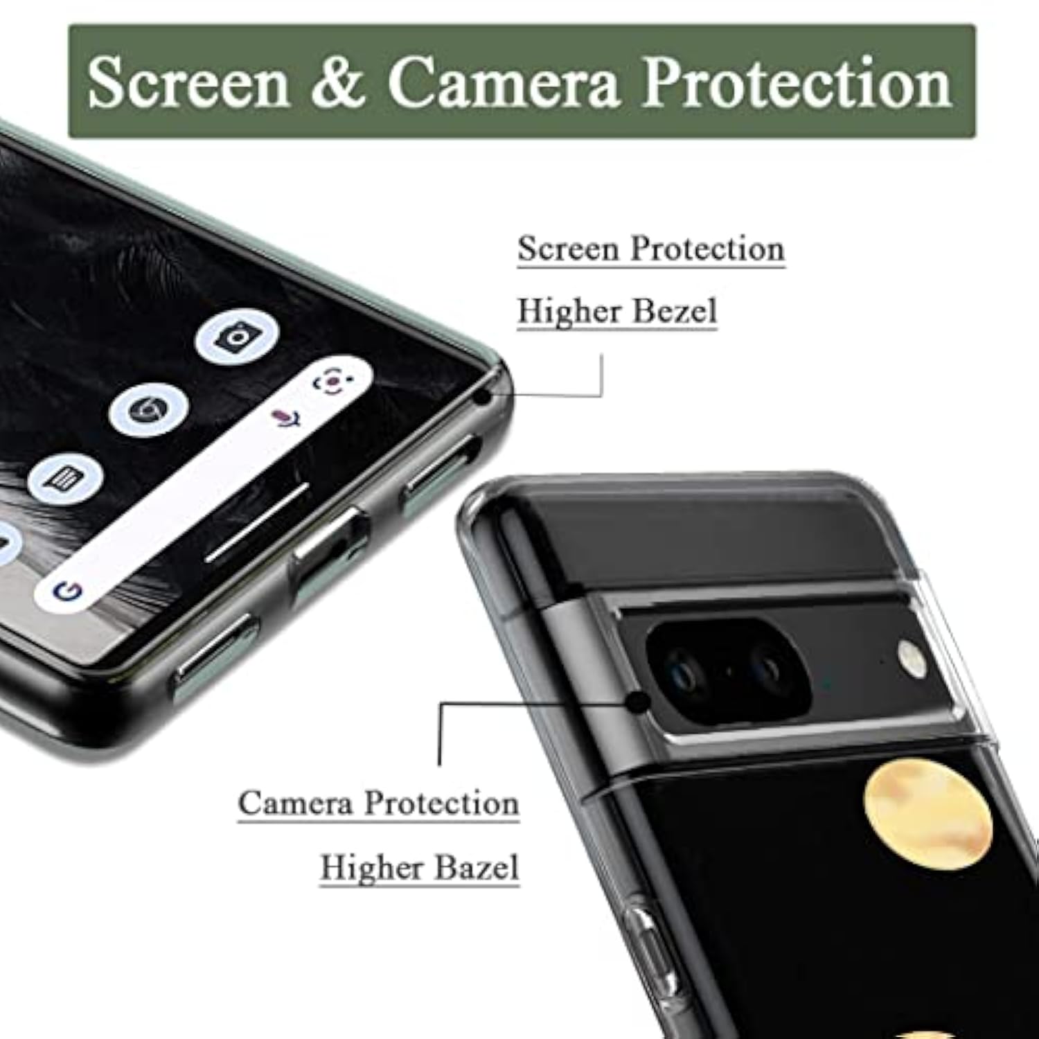 Soft TPU Shock Absorption Slim Embossed Pattern Protective Back Cover for Pixel 7