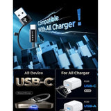 Type C Charger Cable, 60W Usb C For Iphone Charger, Fast Charging Usb A To Usb C Cable For Apple Fit Iphone 16 15 Pro Max Plus Ipad Pro/Air Macbook Samsung, 3.3Ft/2 Pack/Black