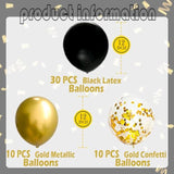 50 Pcs 12 Inches Black And Gold Balloons, Gold Confetti Balloons, Retirement, Birthday Party Decorations, New Years Eve Decorations, Graduation Party Supplies