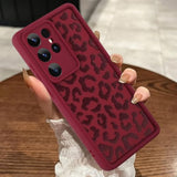 Compatible With Samsung Galaxy S25 Ultra Case, Cheetah Print Shockproof Soft Tpu Protective Cover For Women Girls, Slim Anti Scratch Leopard Case For Galaxy S25 Ultra 6.9 Inch, Wine Red