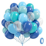 60pcs 12inch Under the Sea Balloons with Light Dusty Blue Teal Balloons