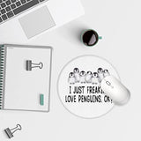 I Just Freaking Love Penguins Ok Small Mouse Pad 7.9X7.9 Inches,Washable Round Cloth Mousepad For Office Laptop Computer,Non-Slip Rubber Base Mouse Pads For Wireless Mouse,Penguin Lovers Girls Gift