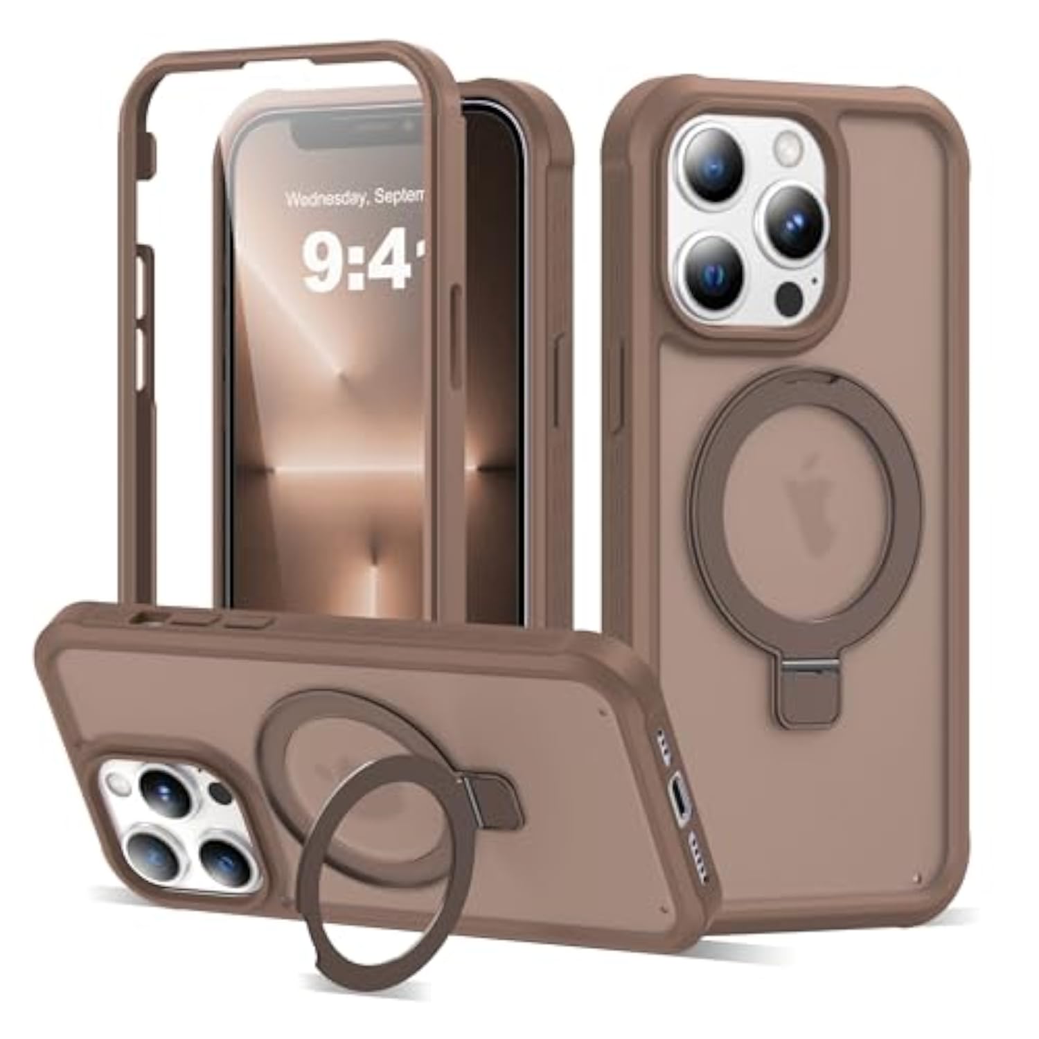 iPhone 13 Pro Case with Stand 6.1 inch Brown