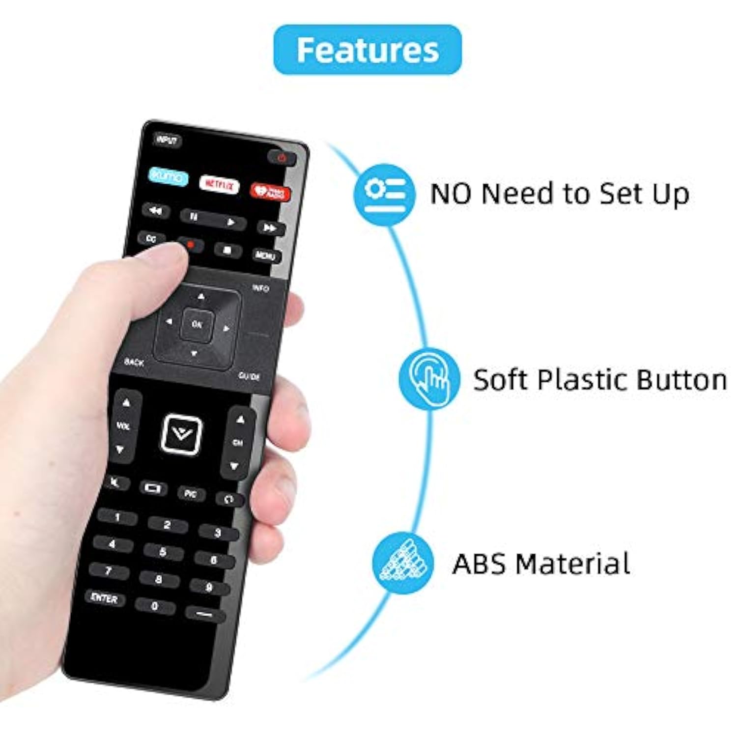 Replacement Remote for Vizio Smart TV XRT-122 D/E Series 24–70 Inch