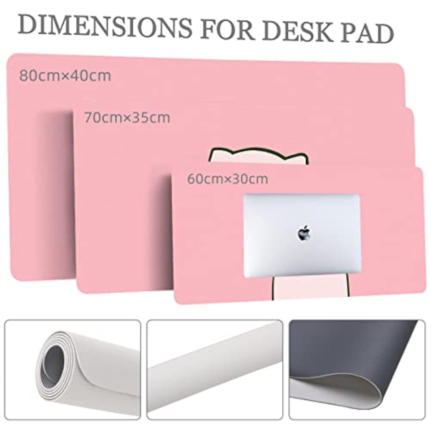 Cute Kawaii Pig Pink Extended Gaming Keyboard Mouse Pad, Non-Slip Leather Home Office Desk Mat Protector