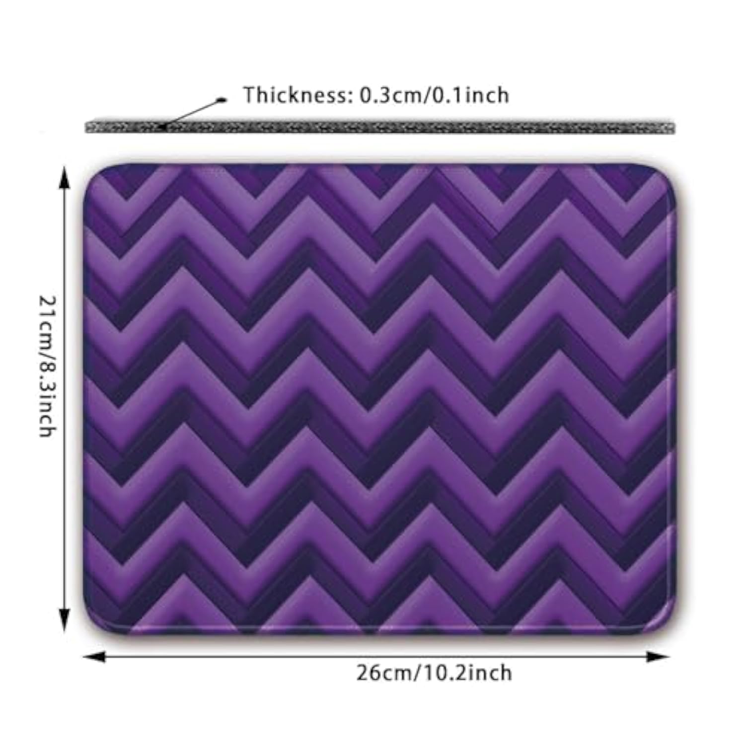Computer Mouse Pad With Stitched Edge Comfortable Mouse Pads With Non-Slip Rubber Base, Purple, 8X10 Inch