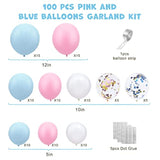 Pink Blue Confetti White Balloons Garland Arch Kit Gender Reveal Baby Shower