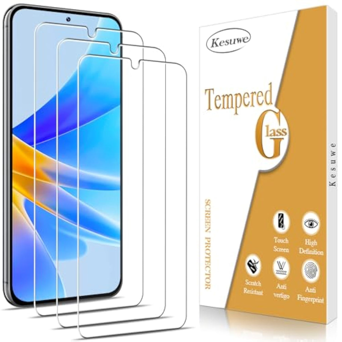 [3 Pack] Screen Protector For Samsung Galaxy S23 Fe 5G Tempered Glass, Anti Scratch, 9H Hardness, Bubble Free, Hd Clear [Not For Galaxy S23]